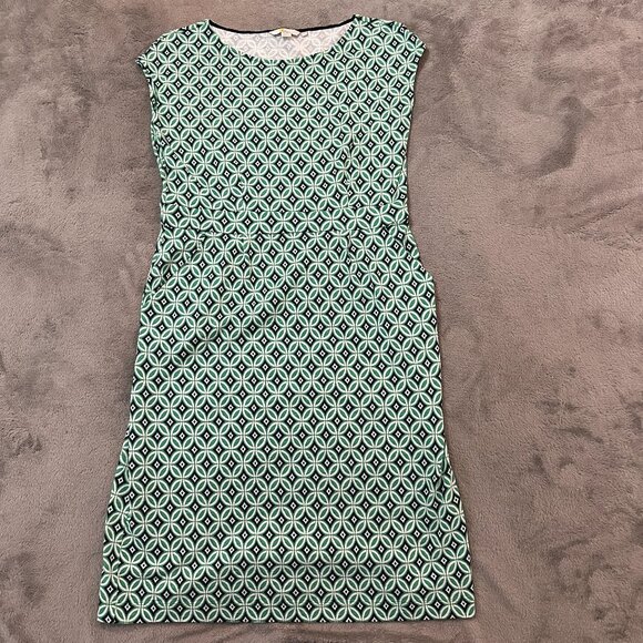 Boden Dresses & Skirts - Boden Florrie Jersey Cotton Dress Gemoetric Pattern 12 Long 12L Tall